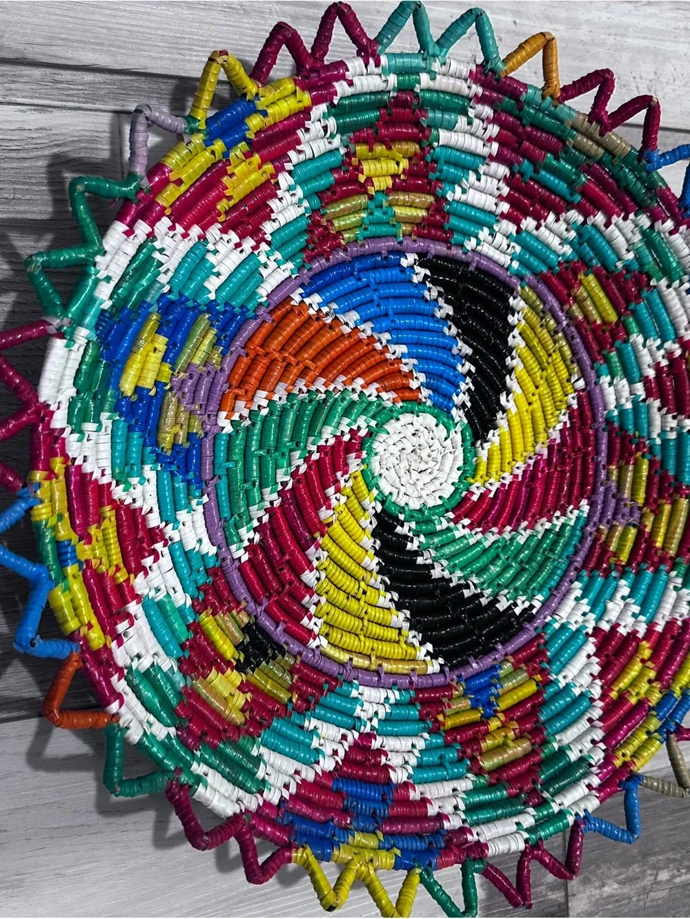Jordanian heritage Colorful Woven Decorative Basket
